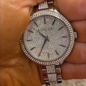 Michael Kors Silver Encrusted Watch